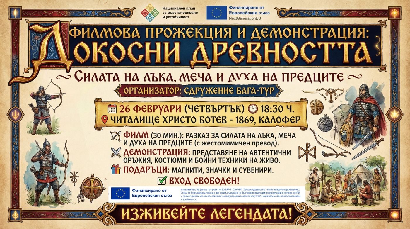 Покана за прожекцията в Калофер